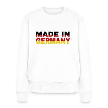 made in Germany - Frauen Premium Bio Pullover - Weiß - Vorne - Julia (174cm)