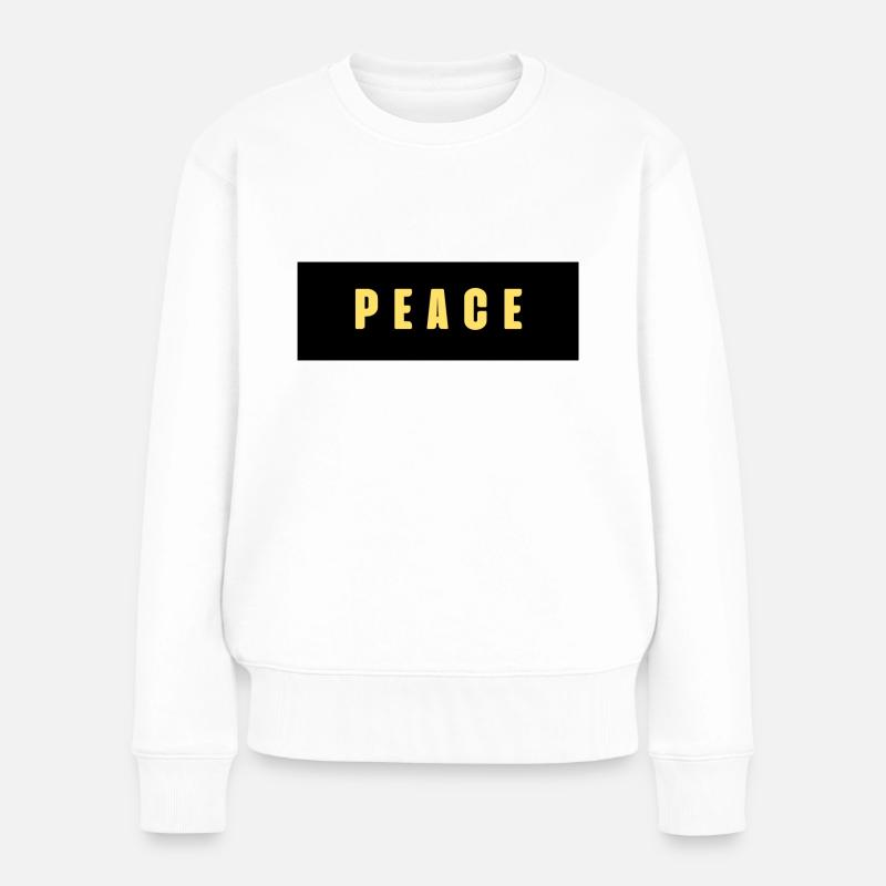 Friede - Frauen Premium Bio Pullover - Weiß