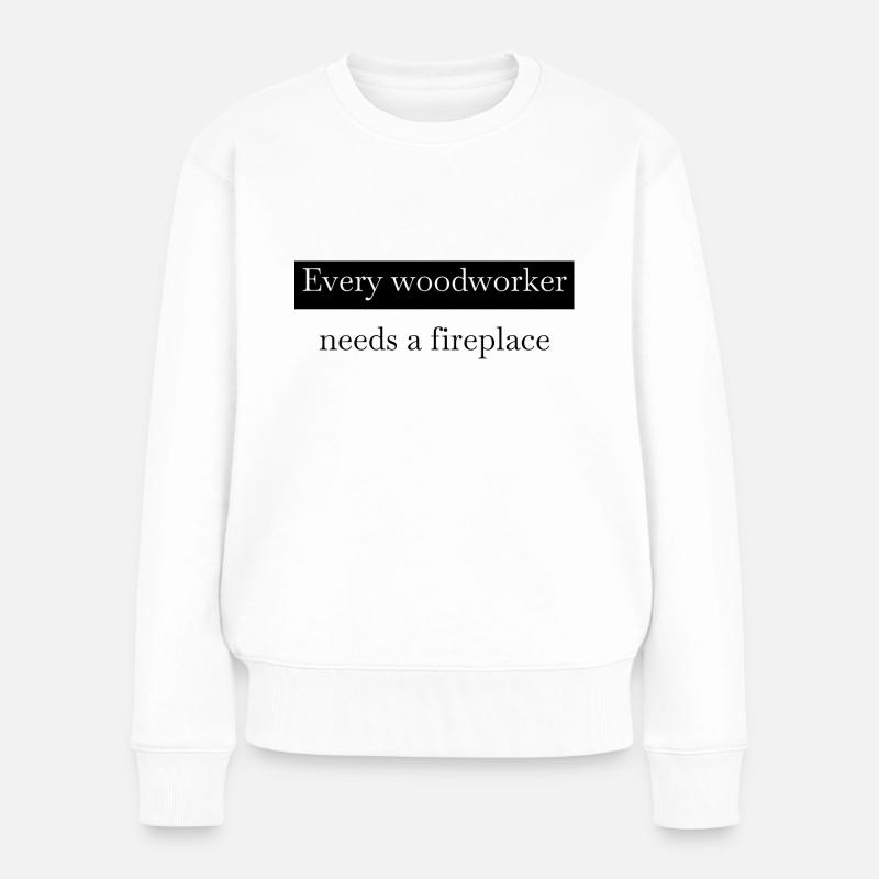 maçon charpentier blague tronçonneuse plombier menuisier - Pull Premium bio Femme - blanc