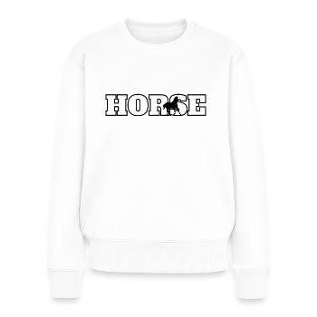 Horse - Frauen Premium Bio Pullover - Weiß - Vorne - Julia (174cm)