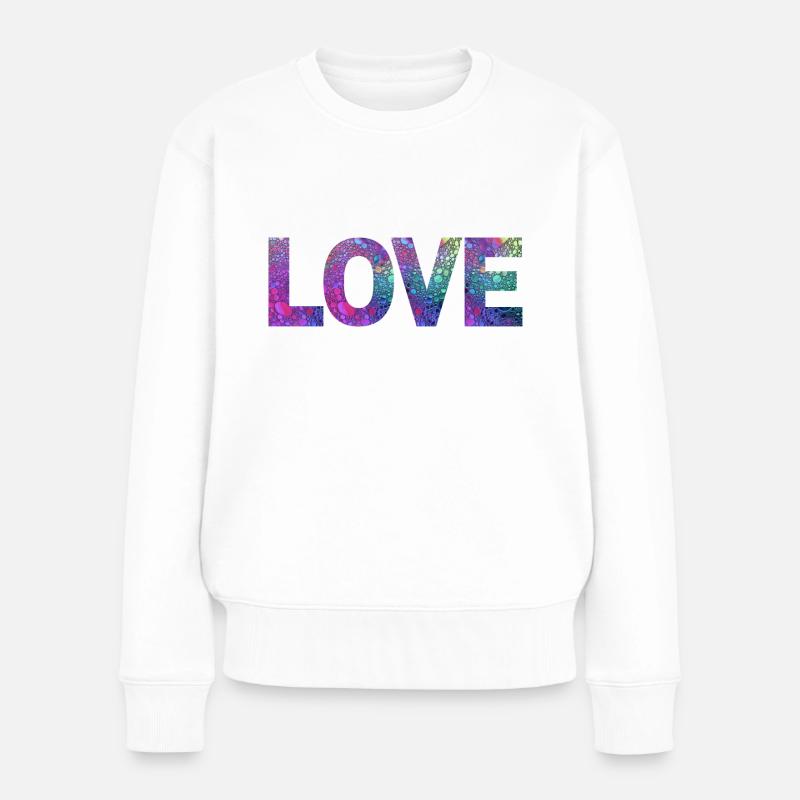 Liebe - Frauen Premium Bio Pullover - Weiß