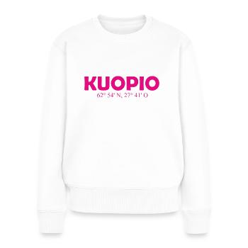 Kuopio - Finland - Coordinates - Longitude - Women's Premium Organic Jumper - white - Front - Julia (174cm)