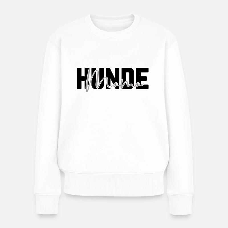 Hundemama - Frauen Premium Bio Pullover - Weiß
