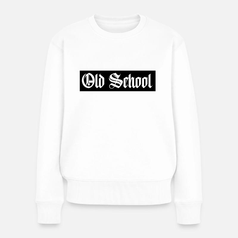 old school - Frauen Premium Bio Pullover - Weiß
