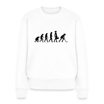 Evolution Hockey Frauen Hockeyspielerin - Frauen Premium Bio Pullover - Weiß - Vorne - Julia (174cm)