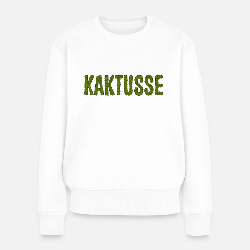 KAKTUSSE vs. KAKTUS - Frauen Premium Bio Pullover - Weiß