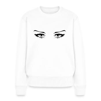 Augen frau schön - Frauen Premium Bio Pullover - Weiß - Vorne - Julia (174cm)