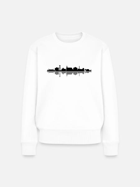 Skyline Cottbus - Frauen Premium Bio Pullover - Weiß