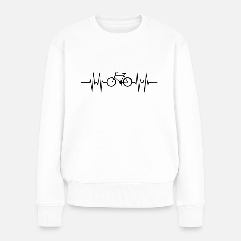 Fahrrad - Frauen Premium Bio Pullover - Weiß