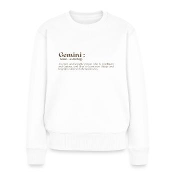 Signe astrologique GÉMEAUX définition- idée cadeau - Pull Premium bio Femme - blanc - Devant - Julia (174cm)