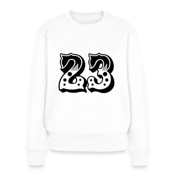 23 - Number - Number - Women's Premium Organic Jumper - white - Front - Julia (174cm)