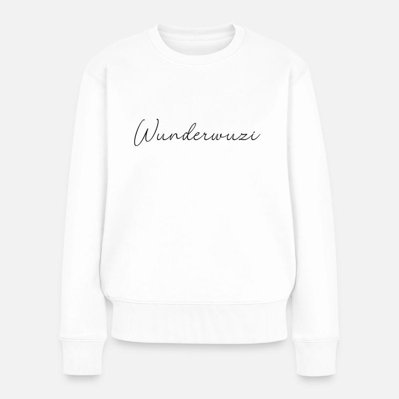 Wunderwuzi - Frauen Premium Bio Pullover - Weiß