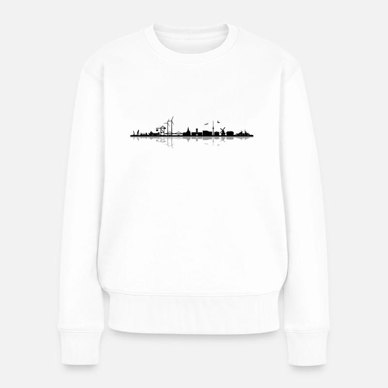 Skyline - Küste Wilhelmshaven - Frauen Premium Bio Pullover - Weiß