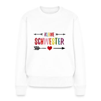 Kleine Schwester Geschwister Schwesterliebe - Frauen Premium Bio Pullover - Weiß - Vorne - Julia (174cm)