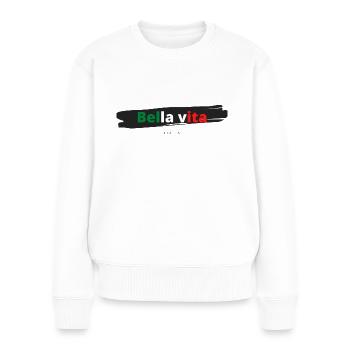 Bella vita ! - Pull Premium bio Femme - blanc - Devant - Julia (174cm)