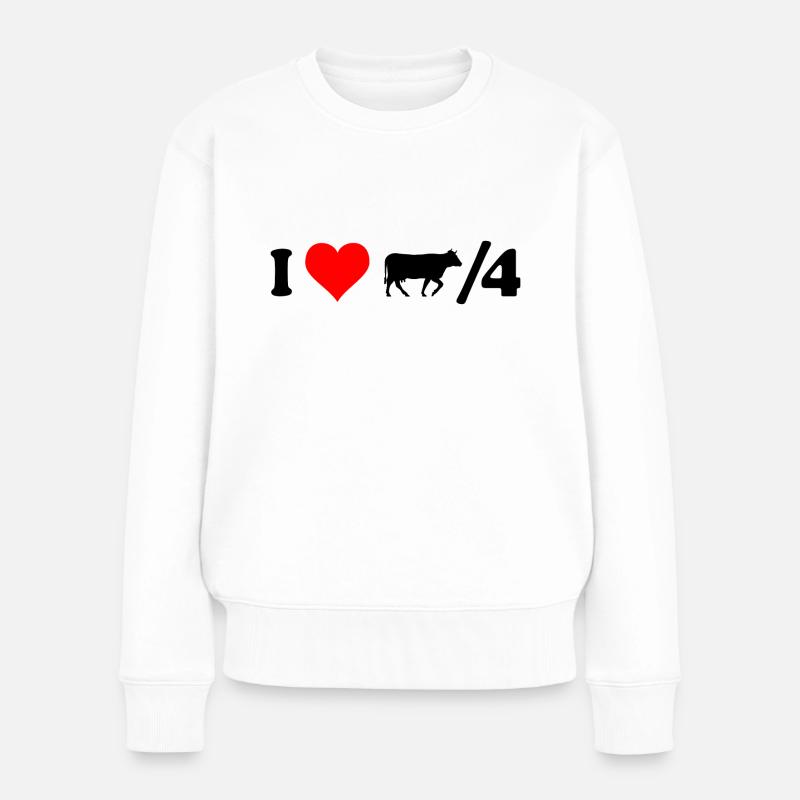 I love Kuhviertel - Frauen Premium Bio Pullover - Weiß