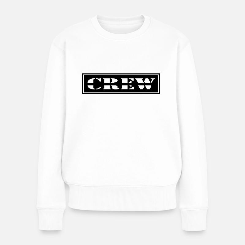 Crew design in patch format - Women's Premium Organic Jumper - white