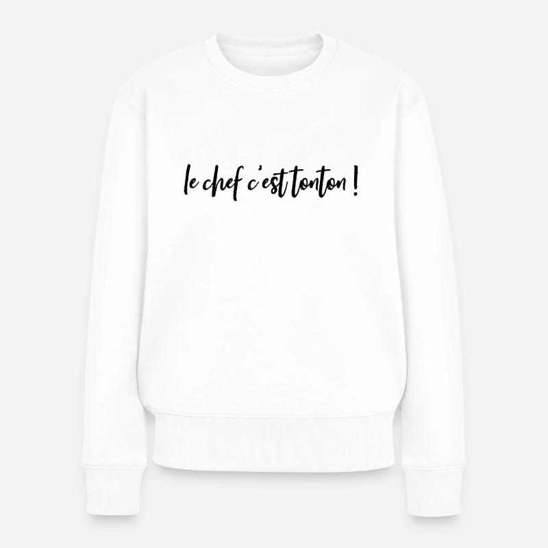 Personalized 🍴 apron The chef is UNCLE! - Women's Premium Organic Jumper - white