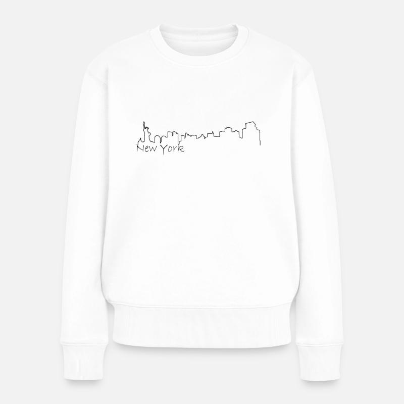 Skyline New York City - Frauen Premium Bio Pullover - Weiß