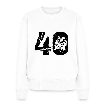 Moto 40 Motocycliste Moto - Pull Premium bio Femme - blanc - Devant - Julia (174cm)