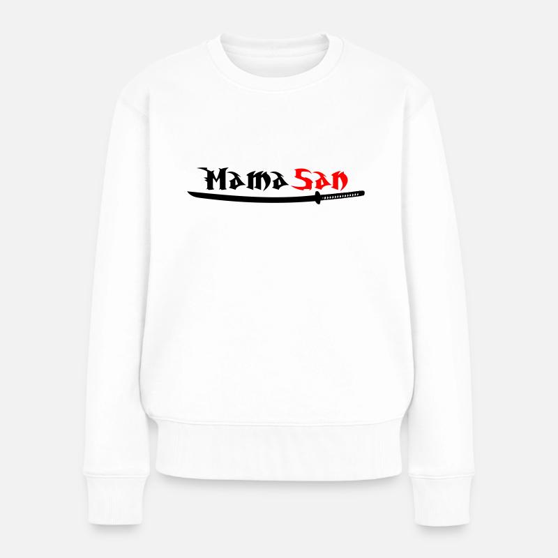 Mama San - Frauen Premium Bio Pullover - Weiß