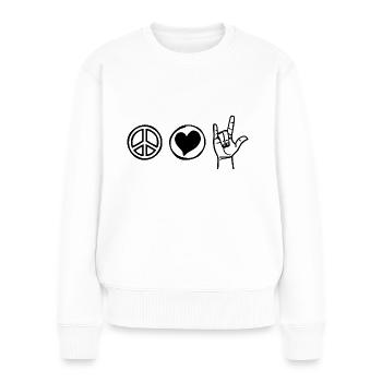 Peace Love Rock 'n’Roll Mélodophile - Pull Premium bio Femme - blanc - Devant - Julia (174cm)