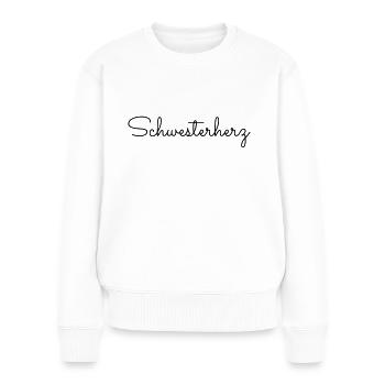 Schwesterherz - Frauen Premium Bio Pullover - Weiß - Vorne - Julia (174cm)