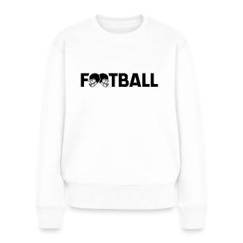 Football - Frauen Premium Bio Pullover - Weiß - Vorne - Julia (174cm)