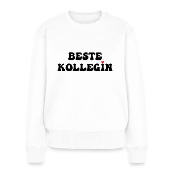 Beste Kollegin Geschenkidee - Frauen Premium Bio Pullover - Weiß - Vorne - Julia (174cm)