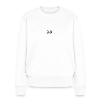 2024 - Jahr - Linie - Jahreswechsel - Frauen Premium Bio Pullover - Weiß - Vorne - Julia (174cm)