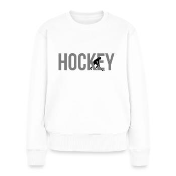 Hockey Frauen Hockeyspielerin - Frauen Premium Bio Pullover - Weiß - Vorne - Julia (174cm)