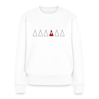 abstrakter Nikolaus mit Weihnachtsbaum - Frauen Premium Bio Pullover - Weiß - Vorne - Julia (174cm)