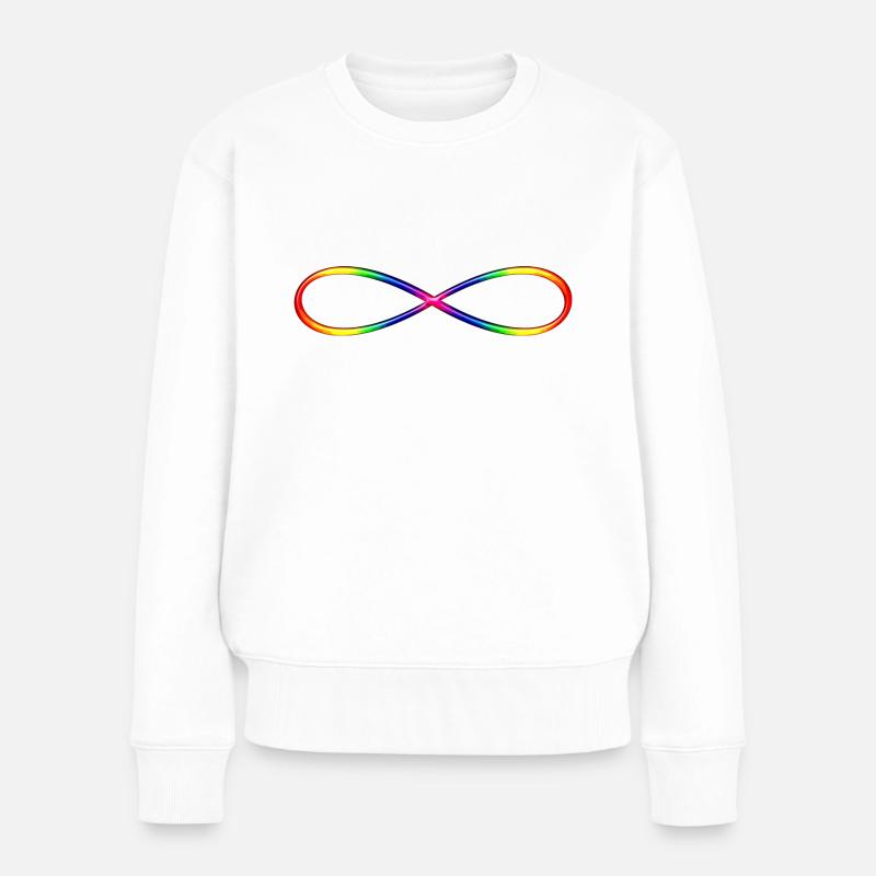 Symbol Unendlichkeit - bunt - Frauen Premium Bio Pullover - Weiß