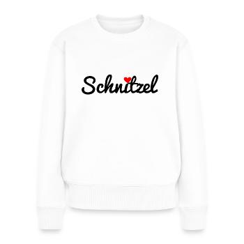 Schnitzel - Frauen Premium Bio Pullover - Weiß - Vorne - Julia (174cm)