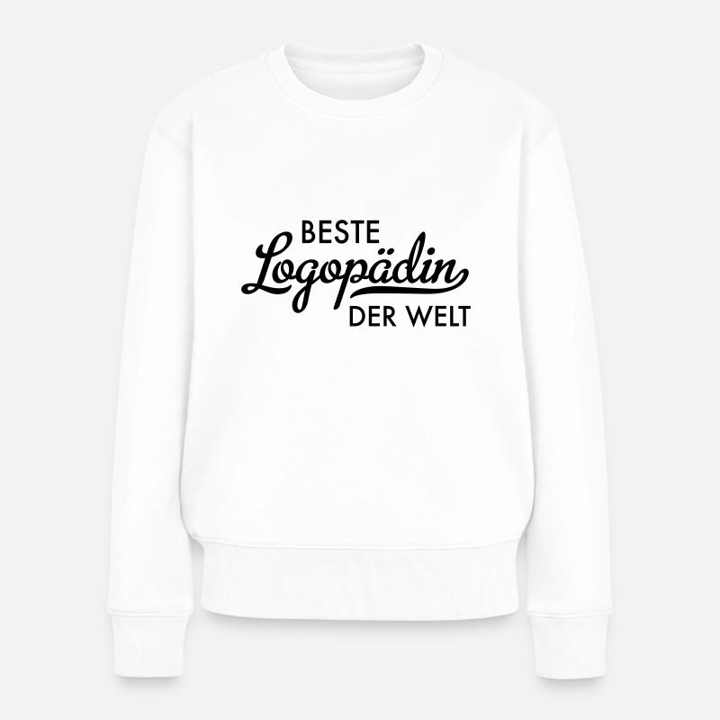 Beste Logopädin der Welt - Frauen Premium Bio Pullover - Weiß