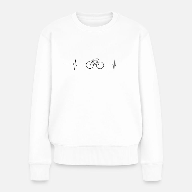 Vélo Heartbeat - Pull Premium bio Femme - blanc