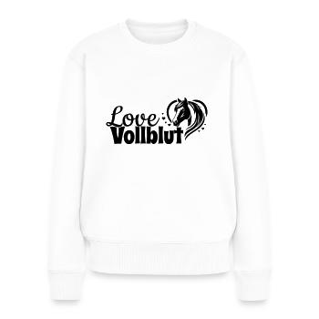 Tête de cheval pur-sang Love Heart - Pull Premium bio Femme - blanc - Devant - Julia (174cm)