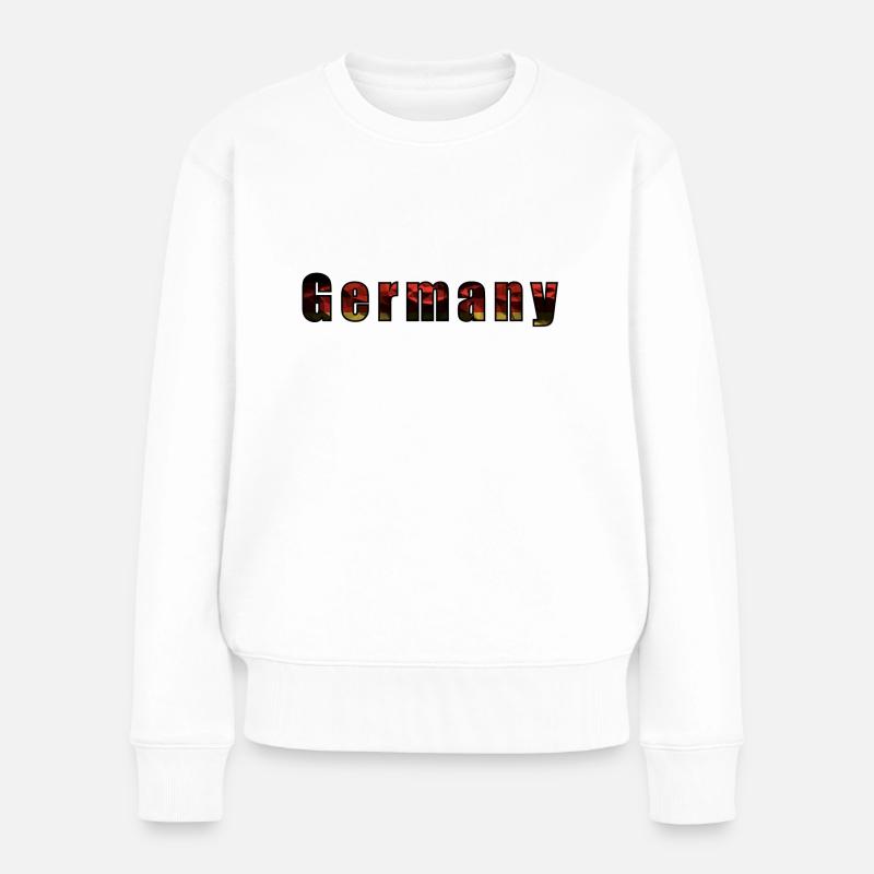 Deutschland _ 02 - Frauen Premium Bio Pullover - Weiß
