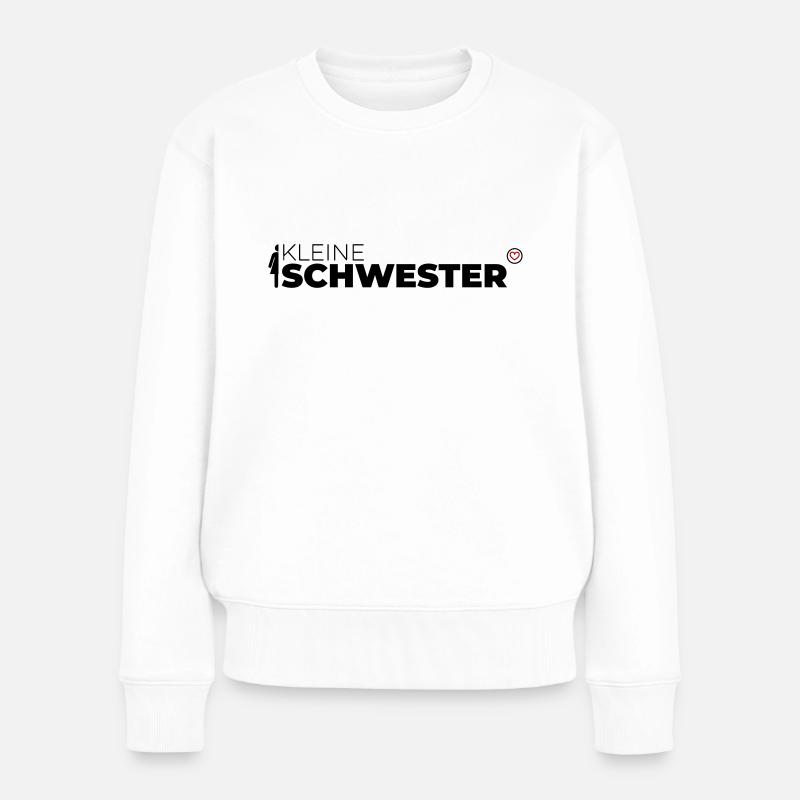 Kleine Schwester - Frauen Premium Bio Pullover - Weiß
