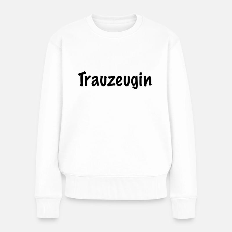 trauzeugin - Frauen Premium Bio Pullover - Weiß