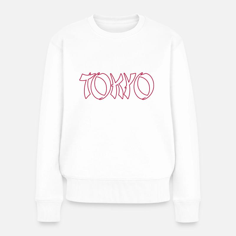 tokyo - Frauen Premium Bio Pullover - Weiß