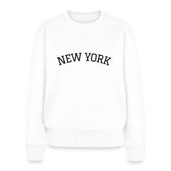 New York full black - Frauen Premium Bio Pullover - Weiß - Vorne - Julia (174cm)