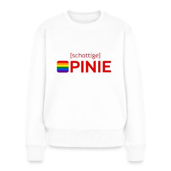 [schattige] PINIE - Frauen Premium Bio Pullover - Weiß - Vorne - Julia (174cm)
