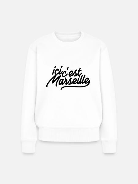 ici c'est Marseille - Pull Premium bio Femme - blanc