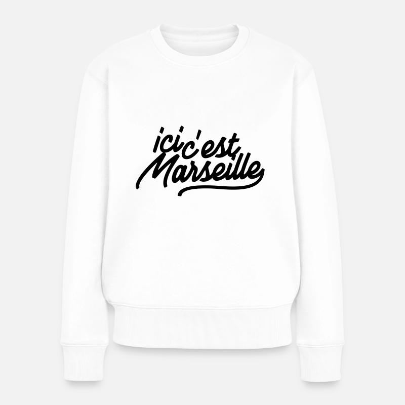 ici c'est Marseille - Pull Premium bio Femme - blanc