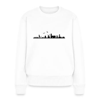 Skyline - Föhr - Frauen Premium Bio Pullover - Weiß - Vorne - Julia (174cm)