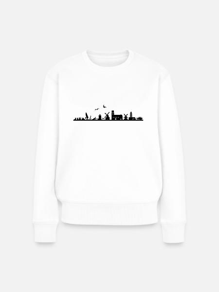 Skyline - Föhr - Frauen Premium Bio Pullover - Weiß