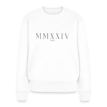 Römische Zahl Geburtsjahr Made in 2024 - Frauen Premium Bio Pullover - Weiß - Vorne - Julia (174cm)