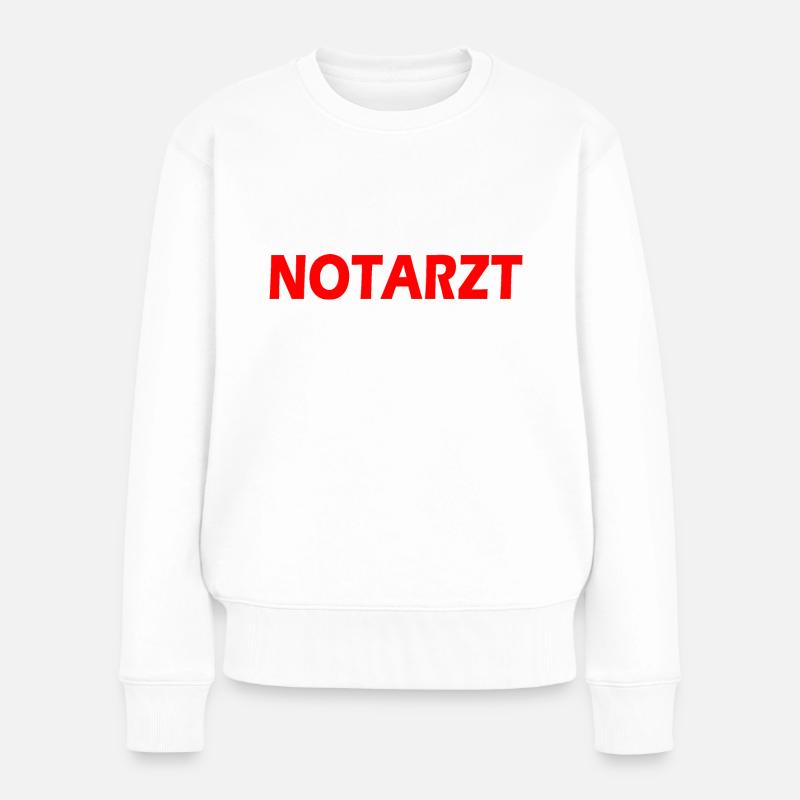 Notarzt - Frauen Premium Bio Pullover - Weiß