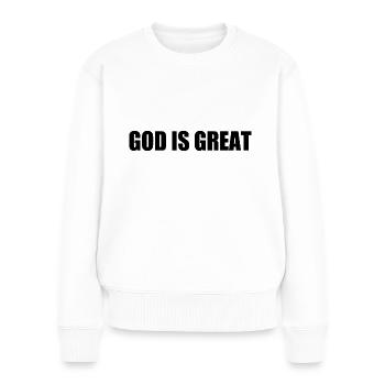 god is great - Pull Premium bio Femme - blanc - Devant - Julia (174cm)